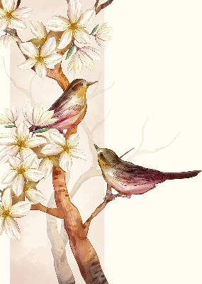 Daylight roller blind Birds on a tree with flowers