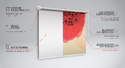 Roller blind for window Flowers in a red circle
