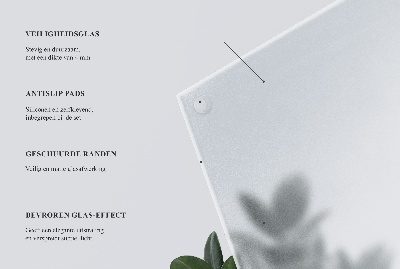 Glass square table with semi‑transparent top