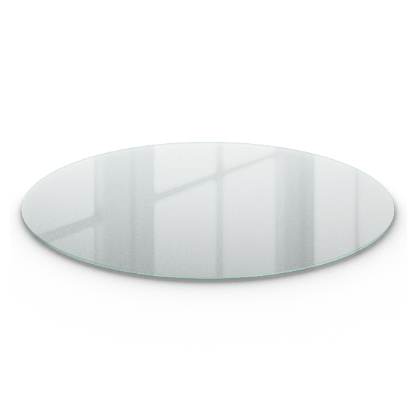 Round semi-transparent glass table top