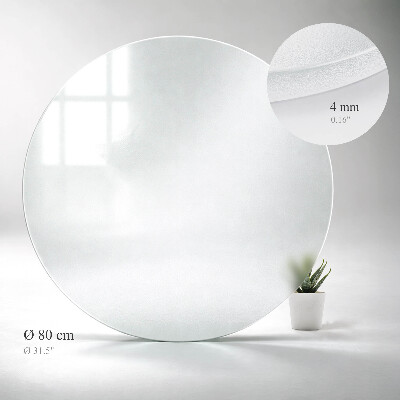 Round semi-transparent glass table top