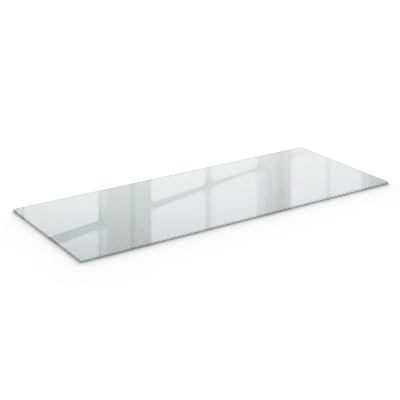 Glass top for coffee table in a rectangular shape with semi‑transparent finish