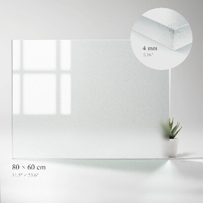 Glass top for coffee table in a rectangular shape with semi‑transparent finish