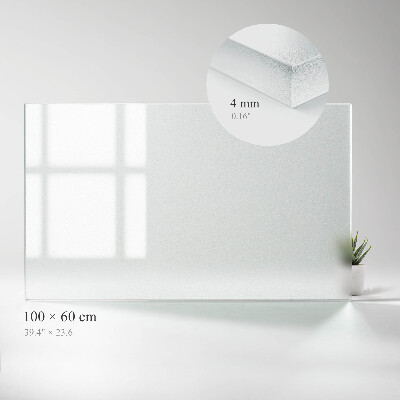 Glass top for coffee table in a rectangular shape with semi‑transparent finish