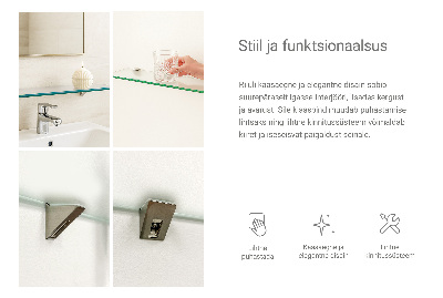 Tempered semi-transparent glass shelf for bathroom