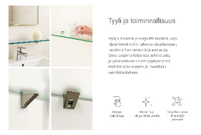 Tempered semi-transparent glass shelf for bathroom