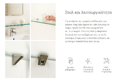 Tempered semi-transparent glass shelf for bathroom