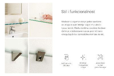 Tempered semi-transparent glass shelf for bathroom