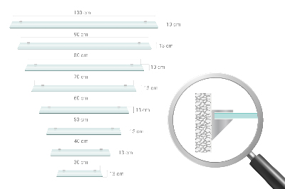 Tempered semi-transparent glass shelf for bathroom