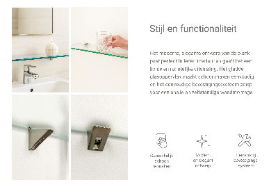 Tempered semi-transparent glass shelf for bathroom