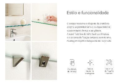 Tempered semi-transparent glass shelf for bathroom