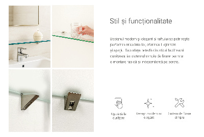 Tempered semi-transparent glass shelf for bathroom