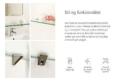 Tempered semi-transparent glass shelf for bathroom