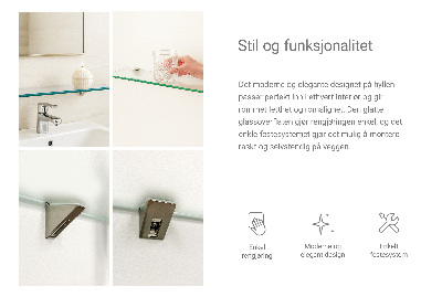 Tempered semi-transparent glass shelf for bathroom