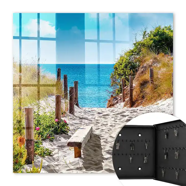Wall mounted key box Coastal path by the sea