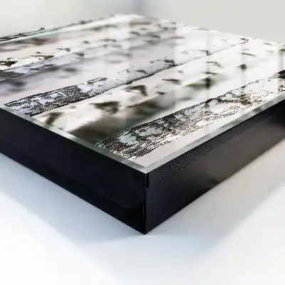 Wall mounted key box Birch trunks as a background