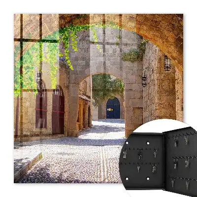 Stone street architecture and greenery key box for home
