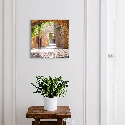 Stone street architecture and greenery key box for home