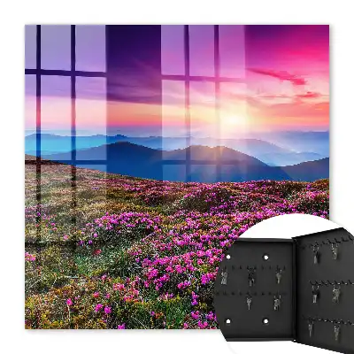 Decorative key box A mountain morning in intense colors