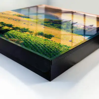 Wall mounted key box Tuscan idyll with a house on a hill