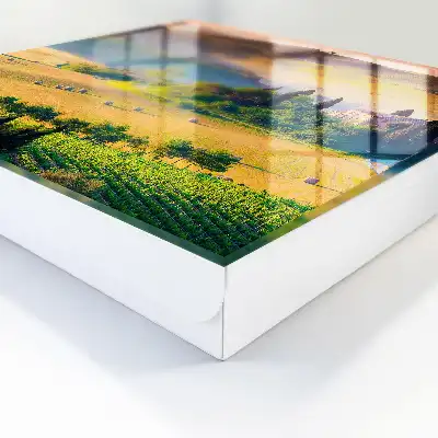 Wall mounted key box Tuscan idyll with a house on a hill