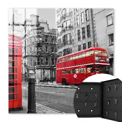 Wall mounted key cabinet London contrast with the red box