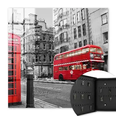 Wall mounted key cabinet London contrast with the red box