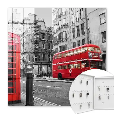 Wall mounted key cabinet London contrast with the red box