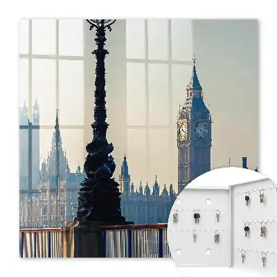 Decorative key box The urban charm of architecture at dawn