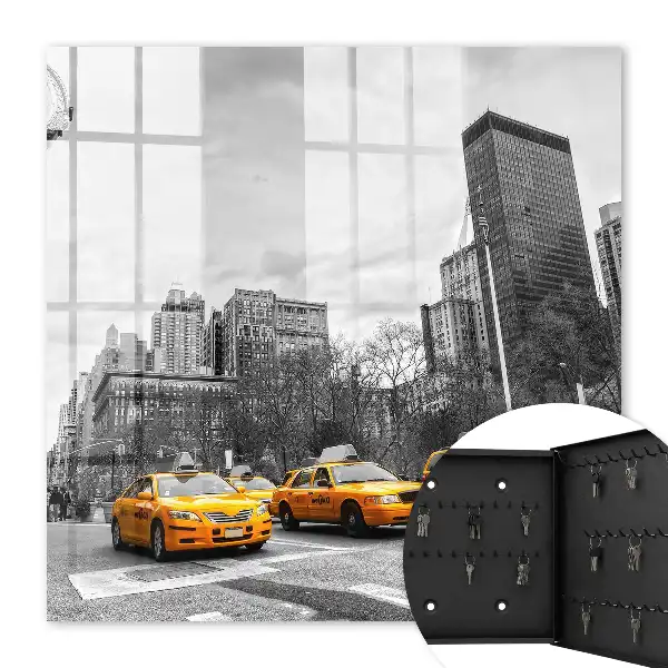 Wall mounted key cabinet Urban energy black and white buildings