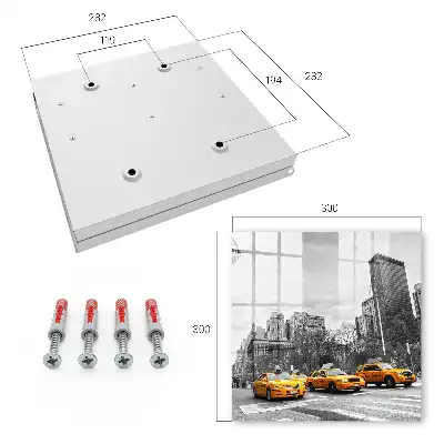 Wall mounted key cabinet Urban energy black and white buildings