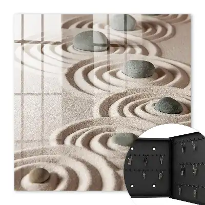 Wall mounted key box Zen peace with gray stones