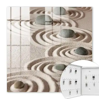 Wall mounted key box Zen peace with gray stones