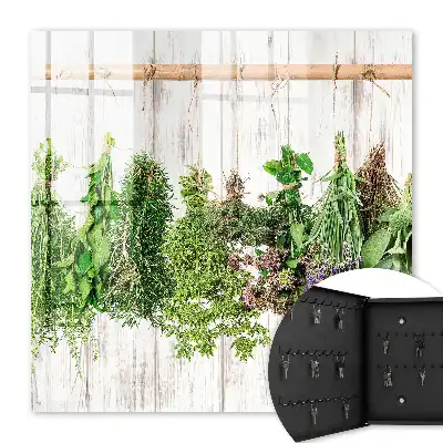 Decorative key box Dried herbs in a rustic style