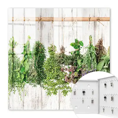 Decorative key box Dried herbs in a rustic style