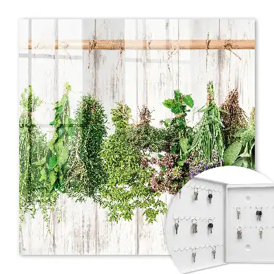 Decorative key box Dried herbs in a rustic style