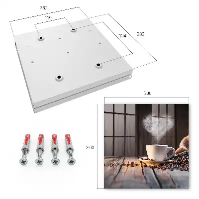 Wall mounted key cabinet Coffee heart on the table