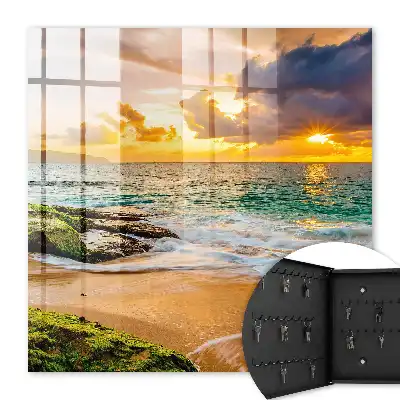 Wall mounted key box Sunset in warm colors