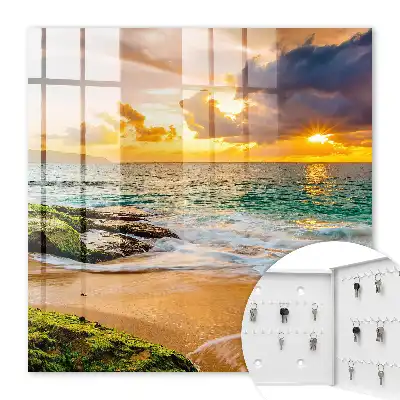 Wall mounted key box Sunset in warm colors