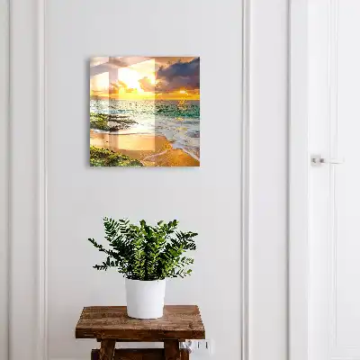 Wall mounted key box Sunset in warm colors
