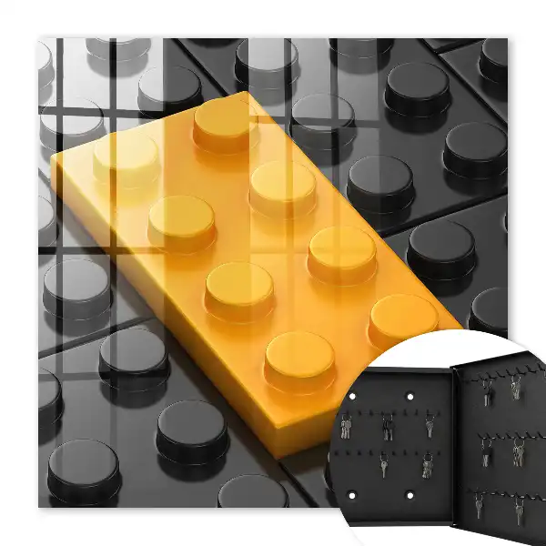 Key box for home Yellow block with black elements