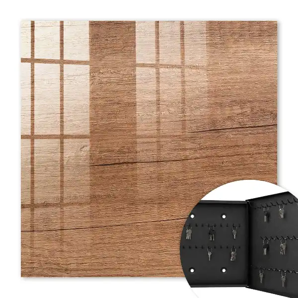 Decorative Wooden Key Box with Natural Grain