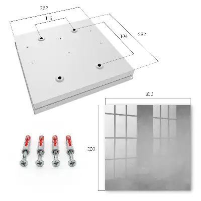 Gray key cabinet with delicate abstract patterns