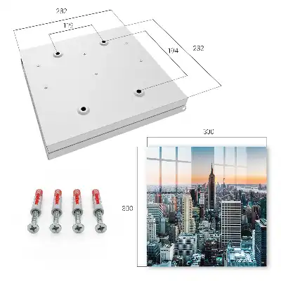 Wall mounted key box City panorama with skyscrapers