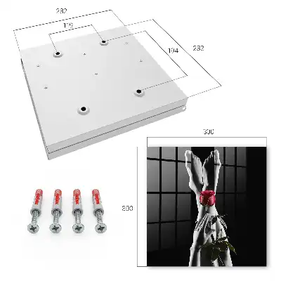 Wall mounted key box The elegance of a rose in white and red