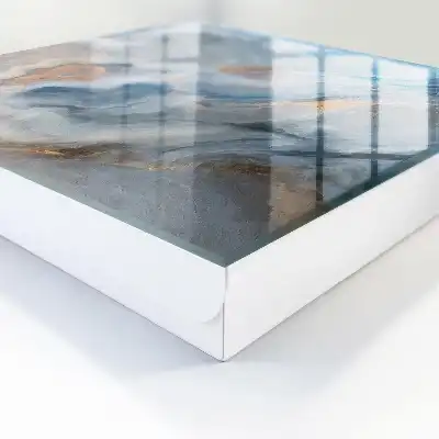 Wall mounted key cabinet Dreamy abstraction in blue and gray