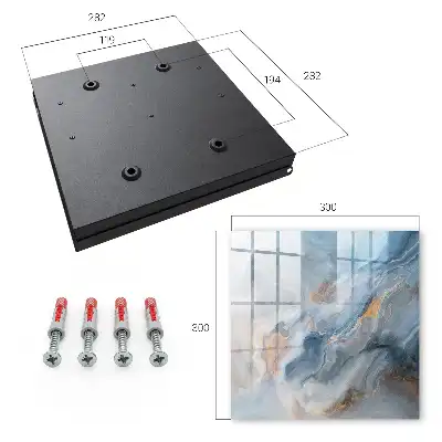 Wall mounted key cabinet Dreamy abstraction in blue and gray