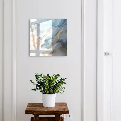 Wall mounted key cabinet Dreamy abstraction in blue and gray