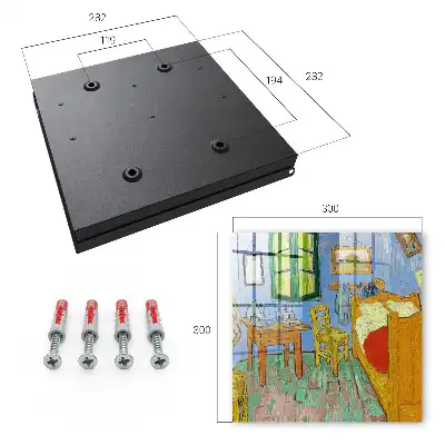 Wall mounted key box Cozy room with wooden furniture