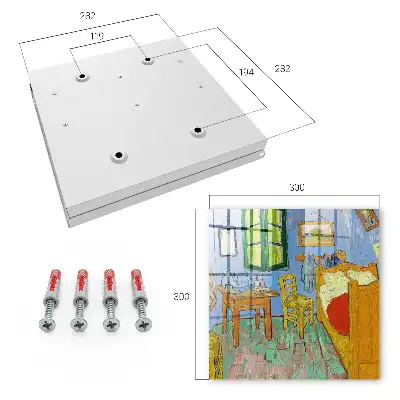 Wall mounted key box Cozy room with wooden furniture